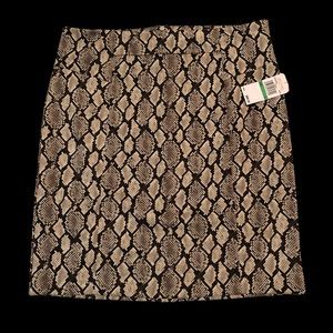 Michael Kors Faux Snake Print Knit Pencil Skirt Size Large Rtl $89